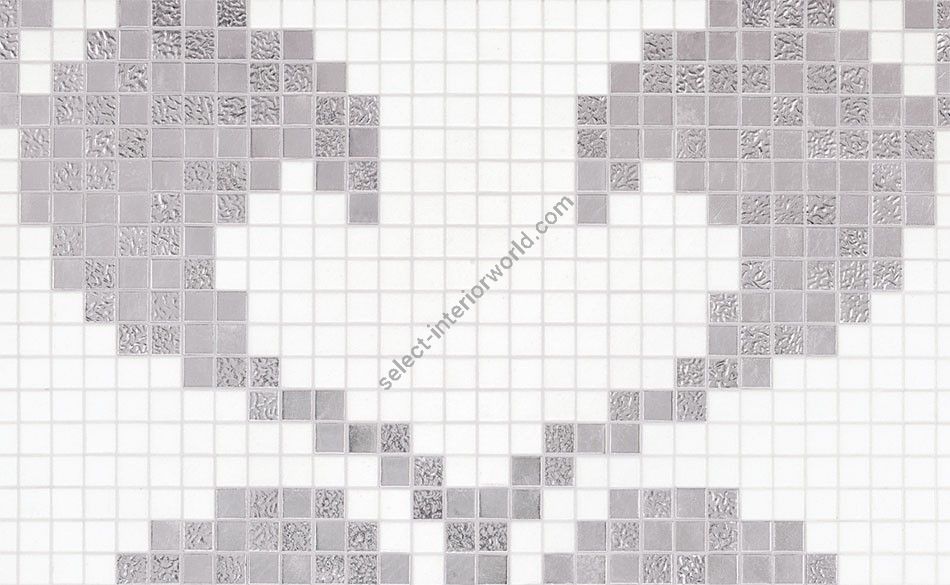 Bisazza / Mosaico - Decorations / Hearts Oro Bianco (Modern)