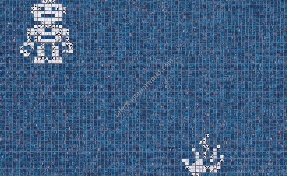 Bisazza / Mosaico - Decorations / Hearts & Robots Blue (Luxe)