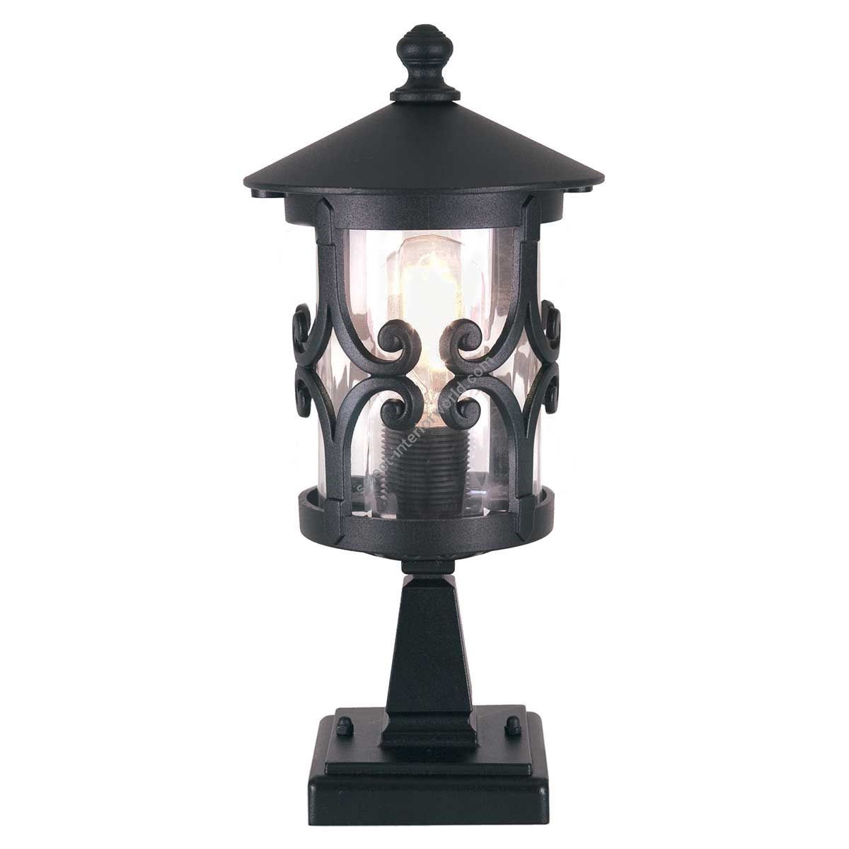 Elstead Lighting / Outdoor Pedestal Lights / Hereford 1 Lantern Black