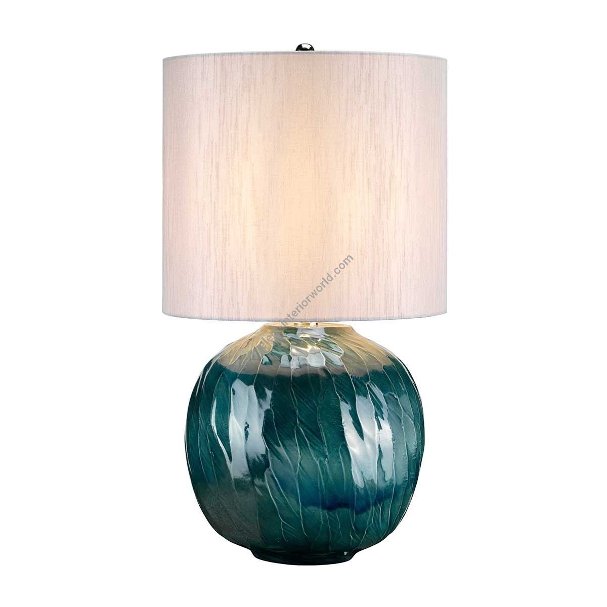 Elstead Lighting / Table Lamps / Blue Globe 1 with Light Grey Shade