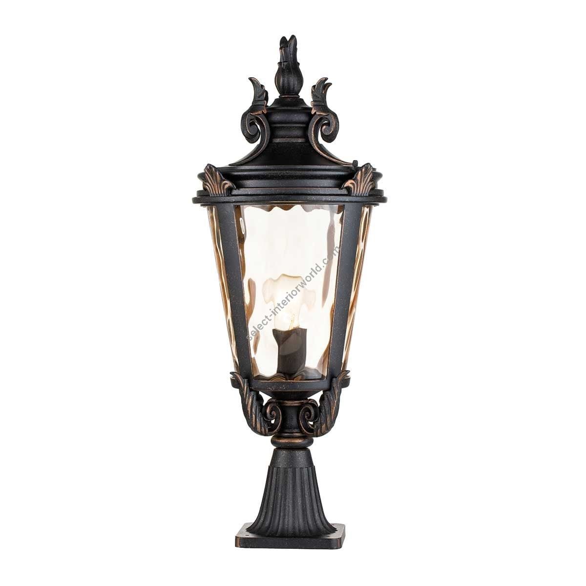 Elstead Lighting / Outdoor Pedestal Lights / Baltimore 1 Large Lantern Weathered Bronze