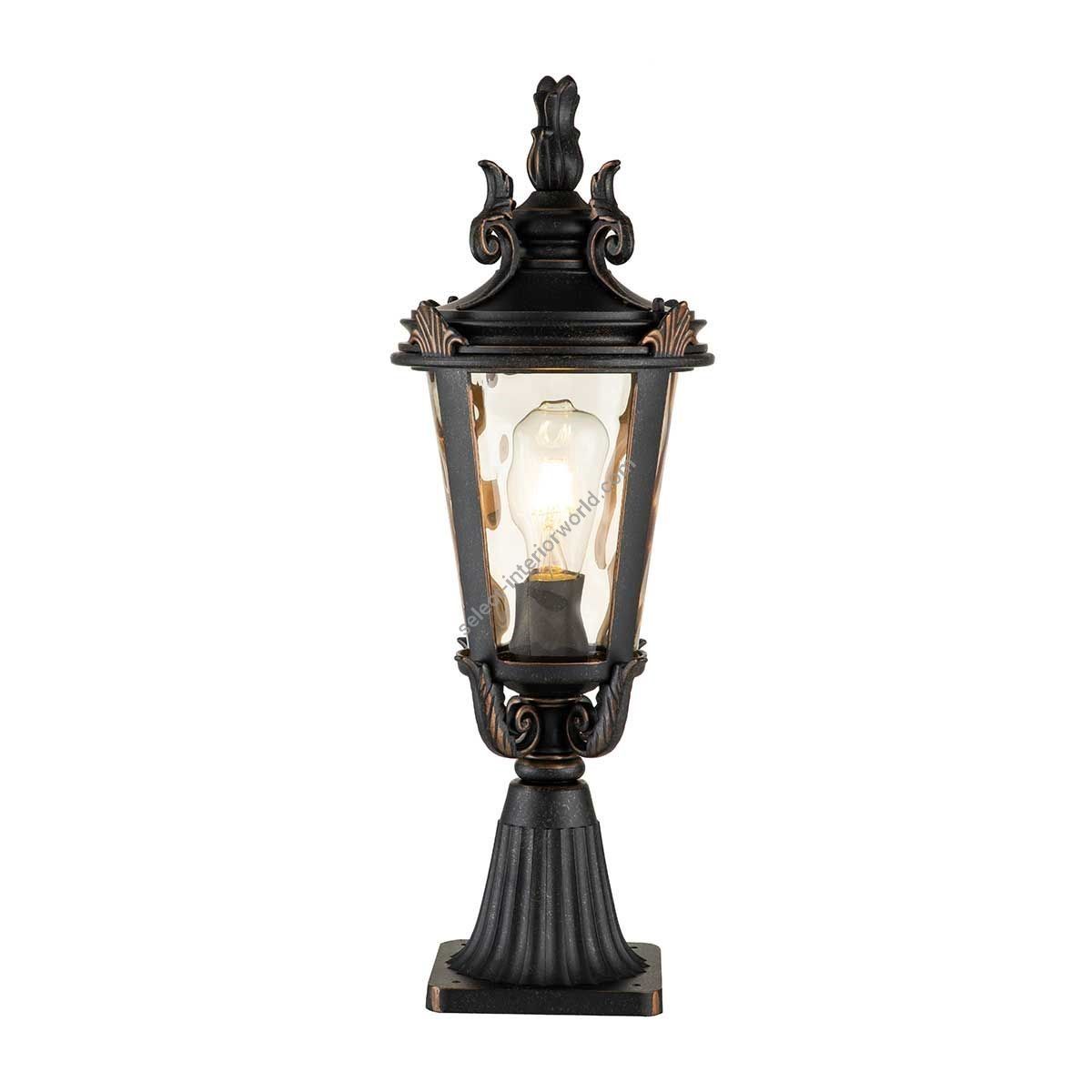 Elstead Lighting / Outdoor Pedestal Lights / Baltimore 1 Medium Lantern Weathered Bronze