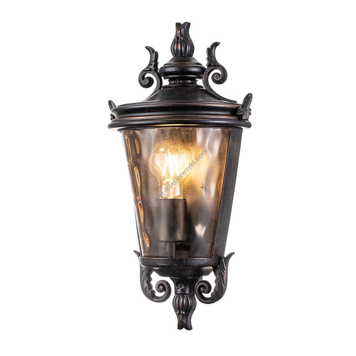 Elstead Lighting / Outdoor Wall Lights / Baltimore Medium Half Lantern Weathered Bronze
