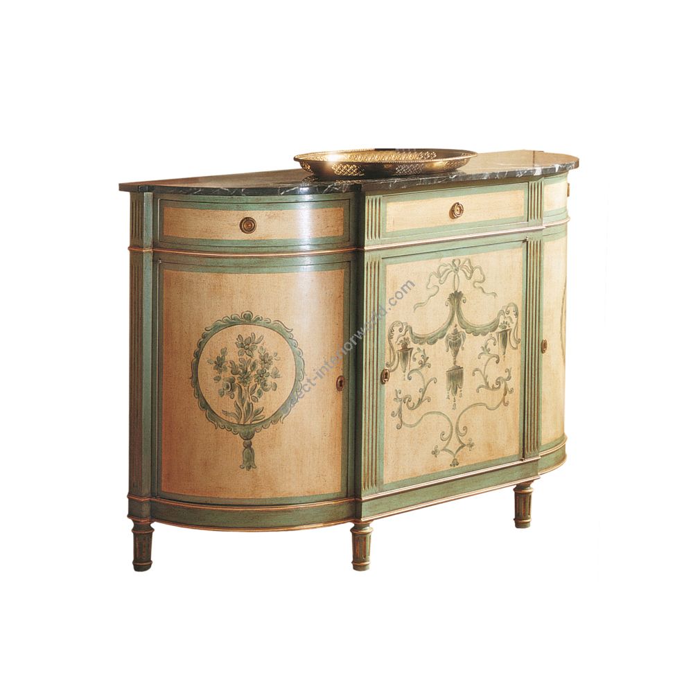 Francesco Molon / Sideboards / New Empire Hand Painted XVII Century Demi-Lune C34.M