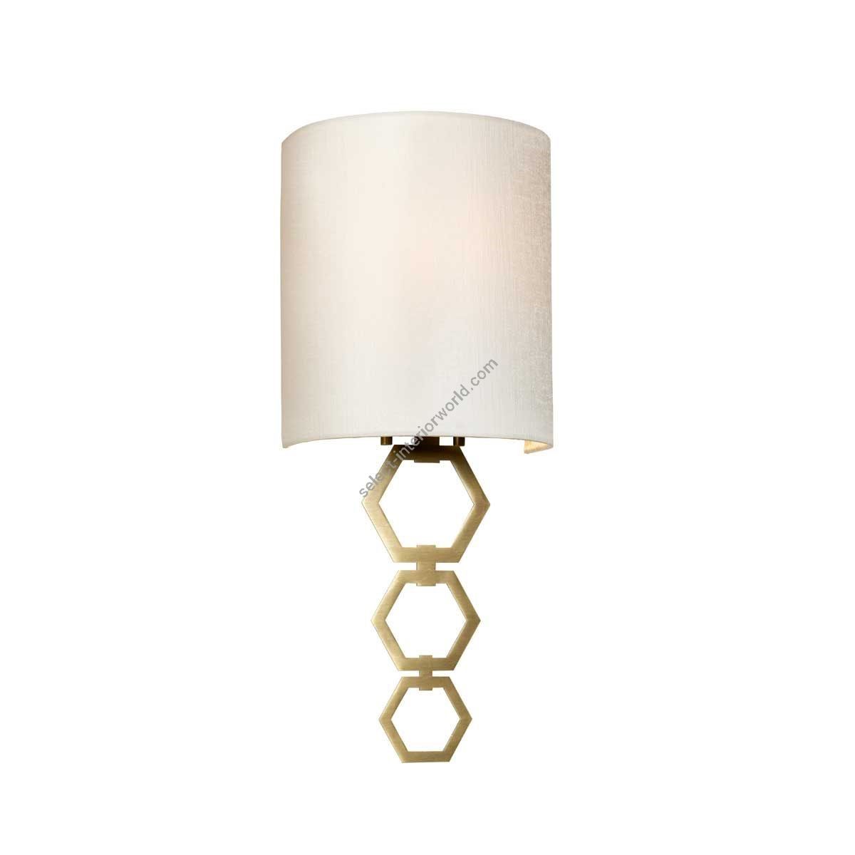 Elstead Lighting / Wall Lights / Clark Small Aged Brass with Ivory Faux Silk Shade