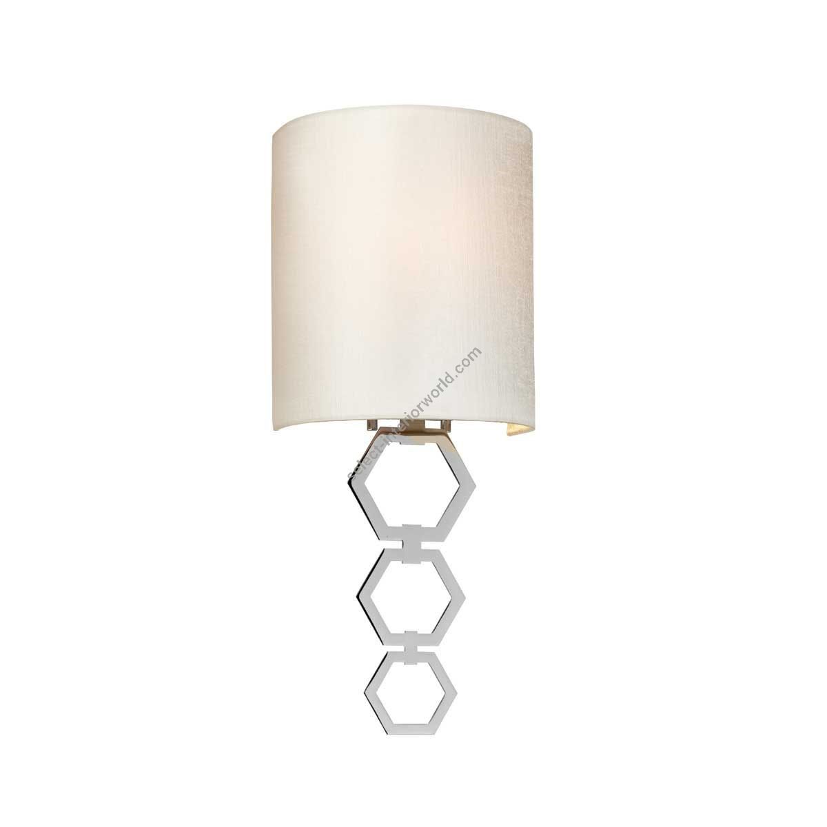 Elstead Lighting / Wall Lights / Clark Small Polished Chrome with Ivory Faux Silk Shade