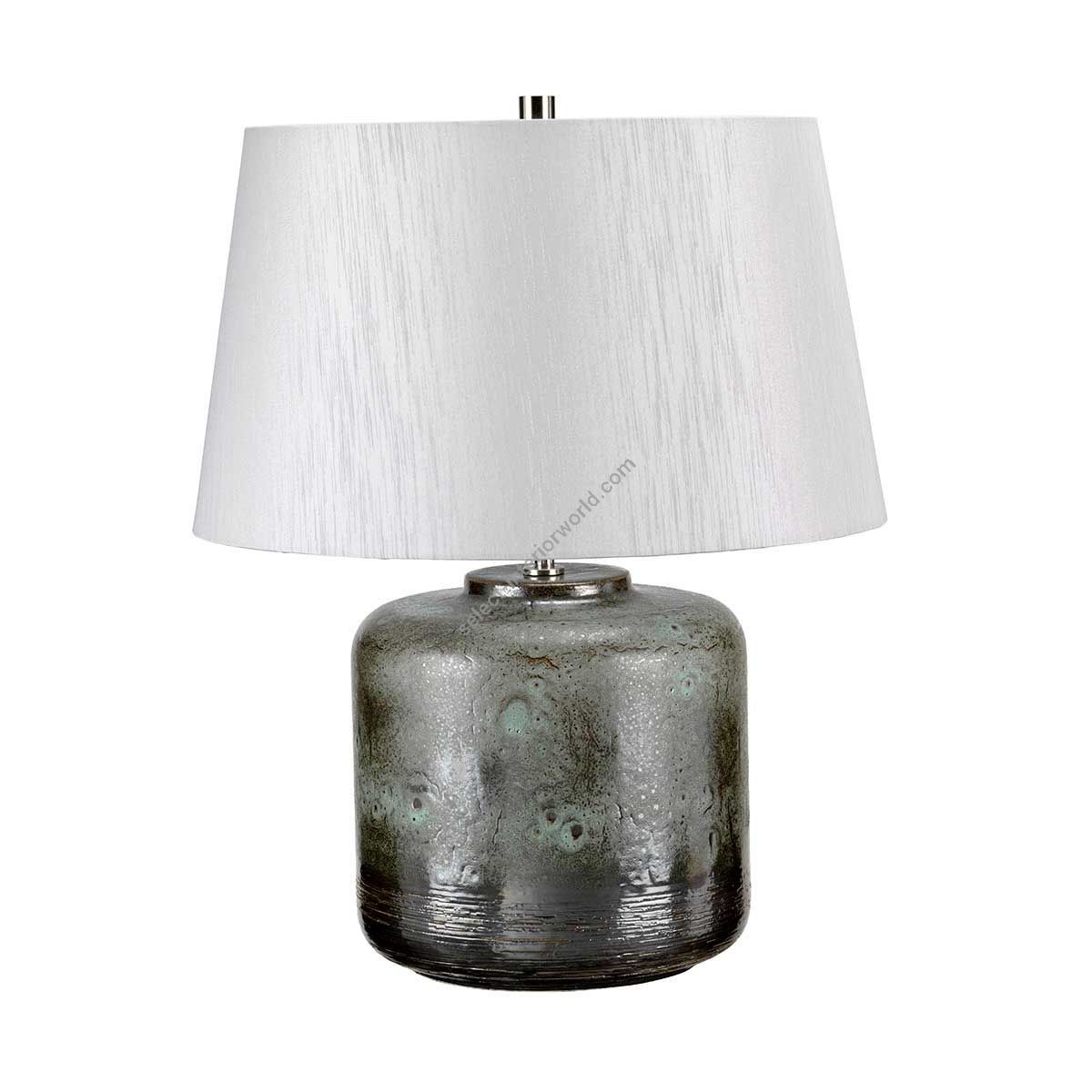Elstead Lighting / Table Lamps / Columbus 1 Aged Verdigris with Light Grey Shade