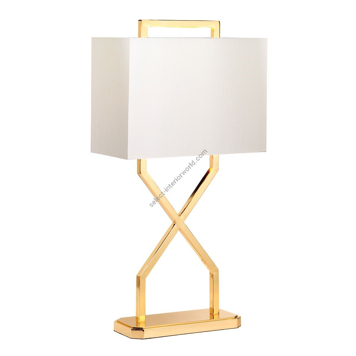 Elstead Lighting / Table Lamps / Cross Polished Gold with Ivory Shade
