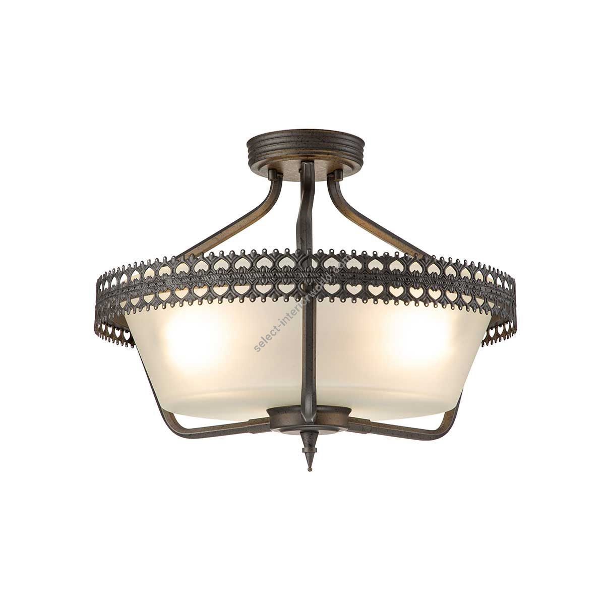 Elstead Lighting / Ceiling Lights / Crown 3 Semi-Flush Iron Gate