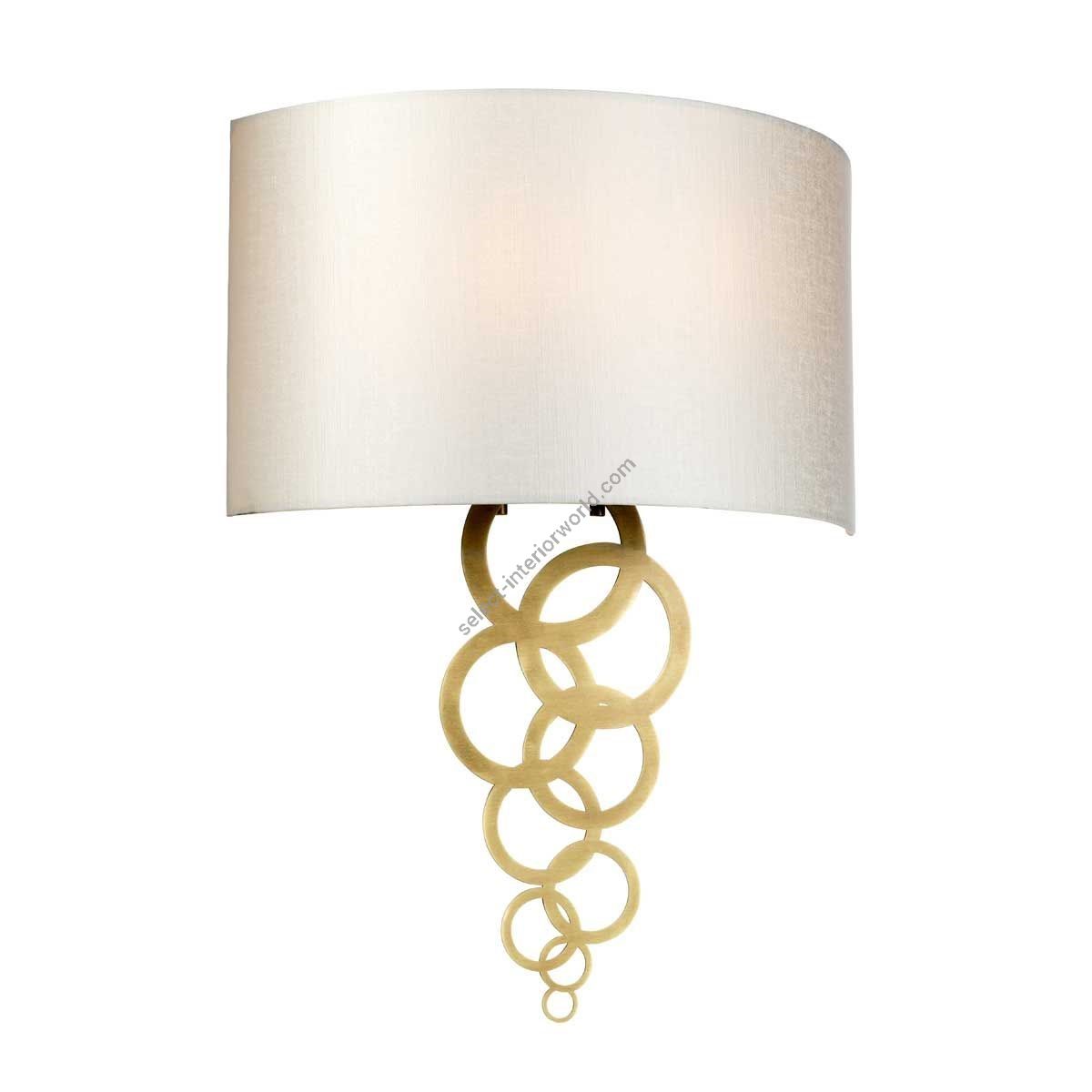 Elstead Lighting / Wall Lights / Curtis Large 2 Aged Brass with Ivory Faux Silk Shade