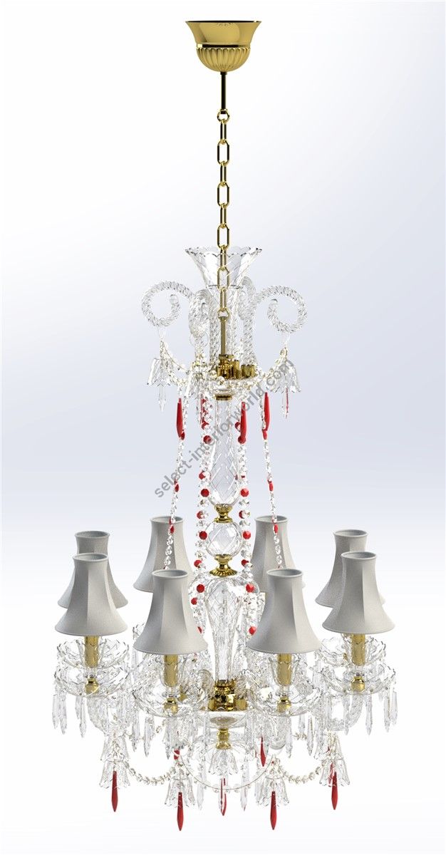 Italian Luxury Lighting / Chandeliers / Elegance Crystal 8 Lights with Lampshades D1202 008