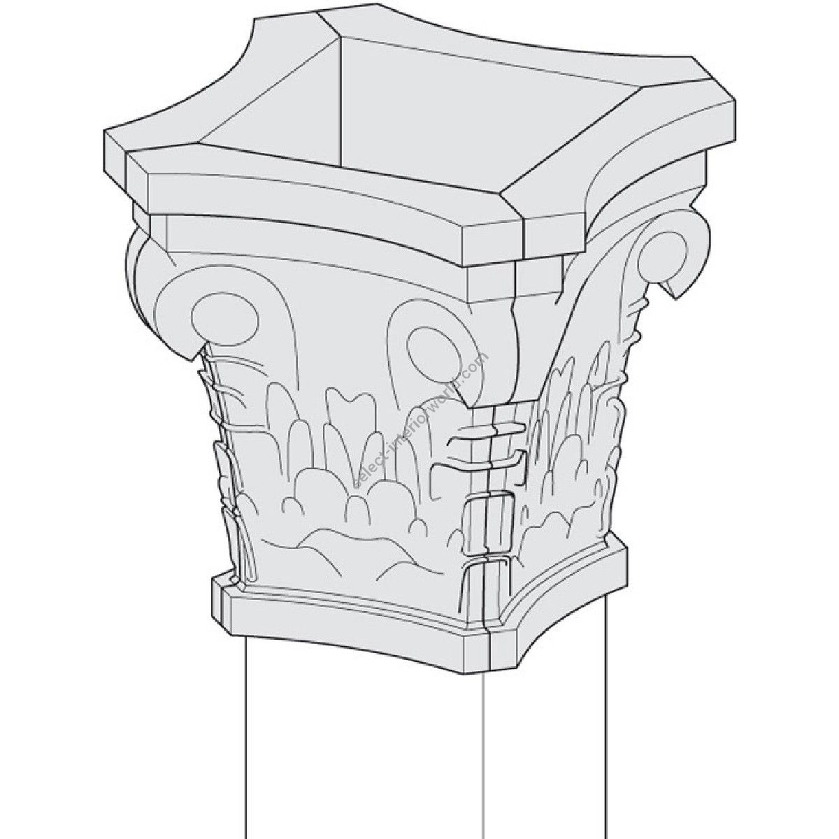 Arte Veneziana / Pilasters & Columns / Decorative Column Capital CGC-GLF-013-CG10