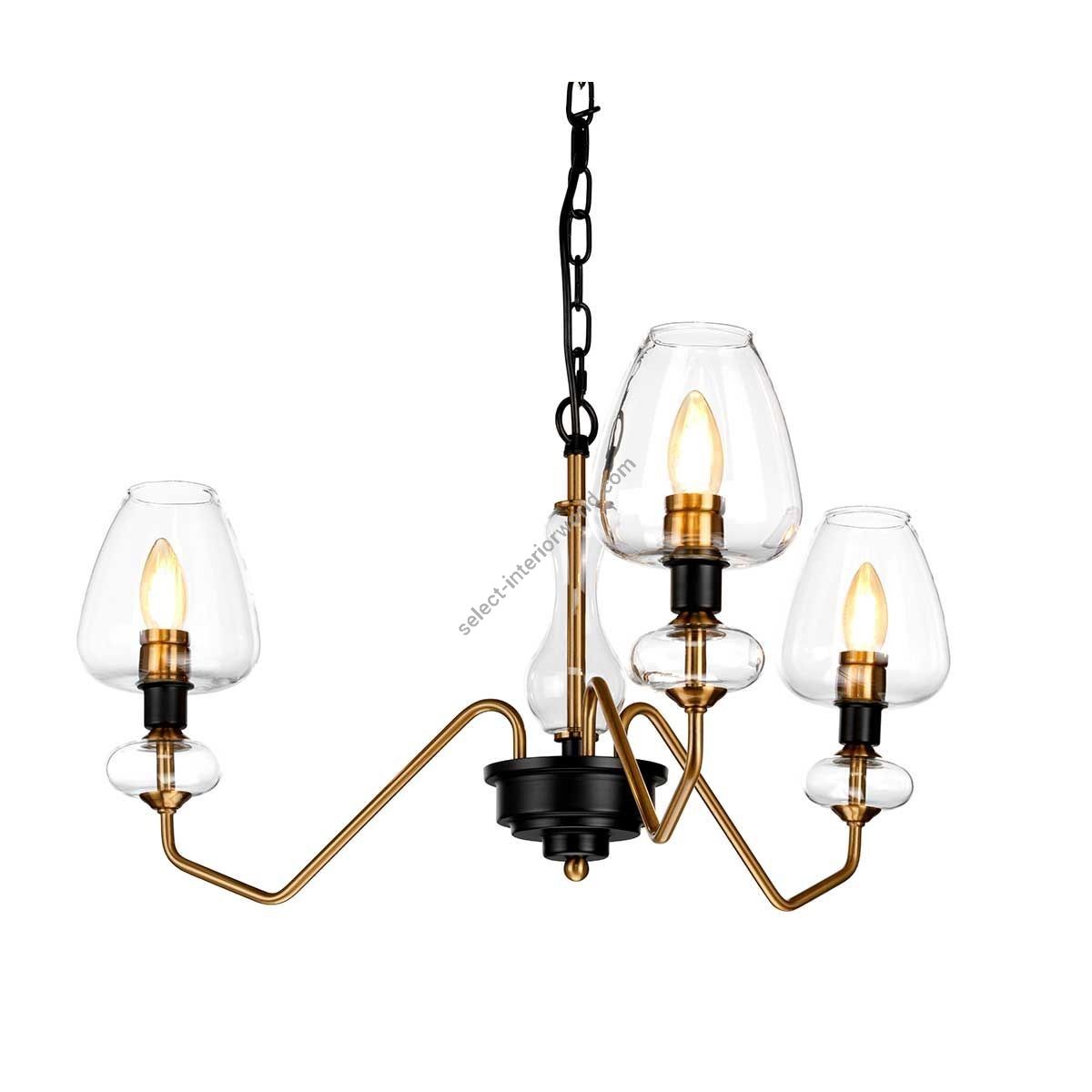 Elstead Lighting / Pendant Lights / Armand 3 Aged Brass Plated & Charcoal Black Paint