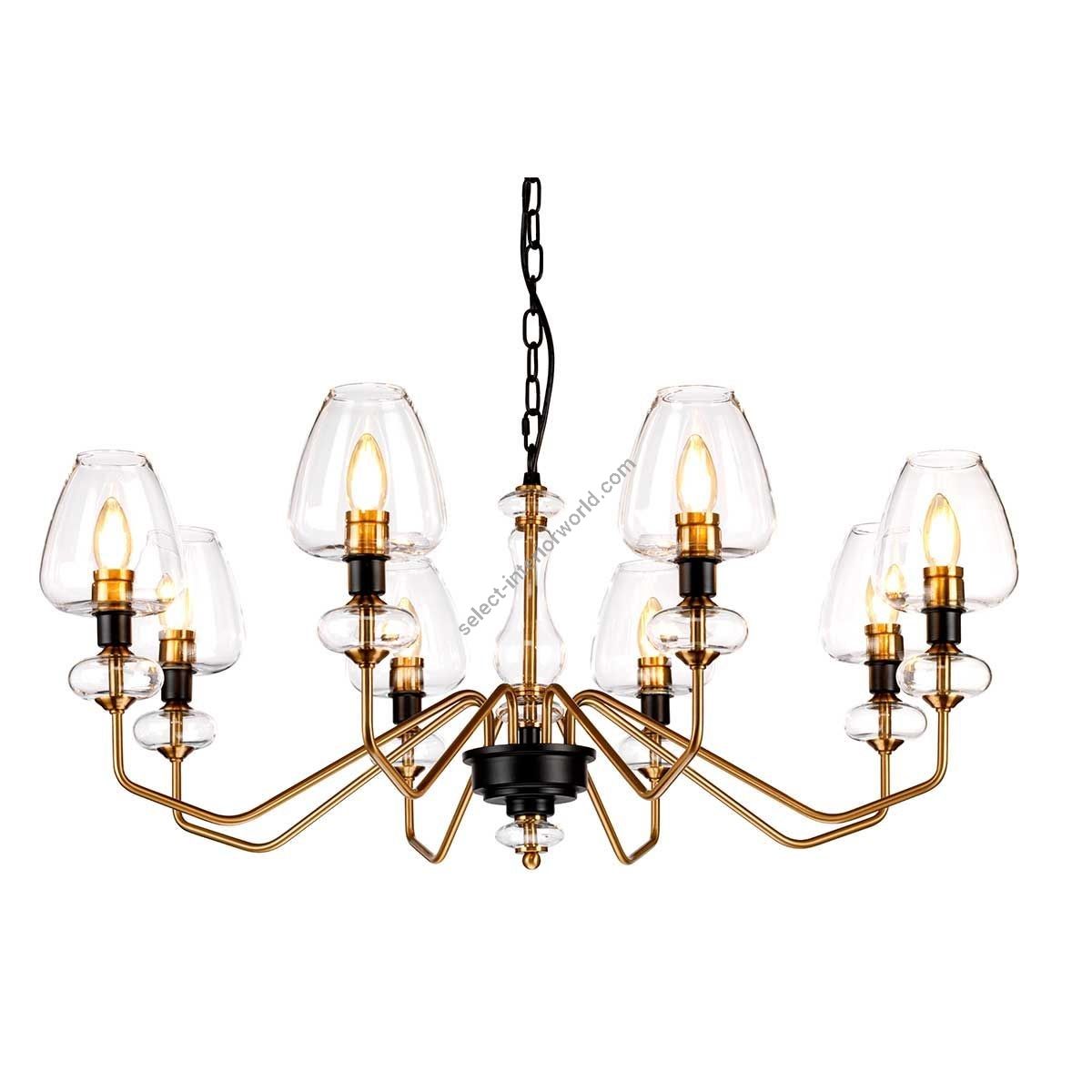 Elstead Lighting / Chandeliers / Armand 8 Aged Brass Plated & Charcoal Black Paint