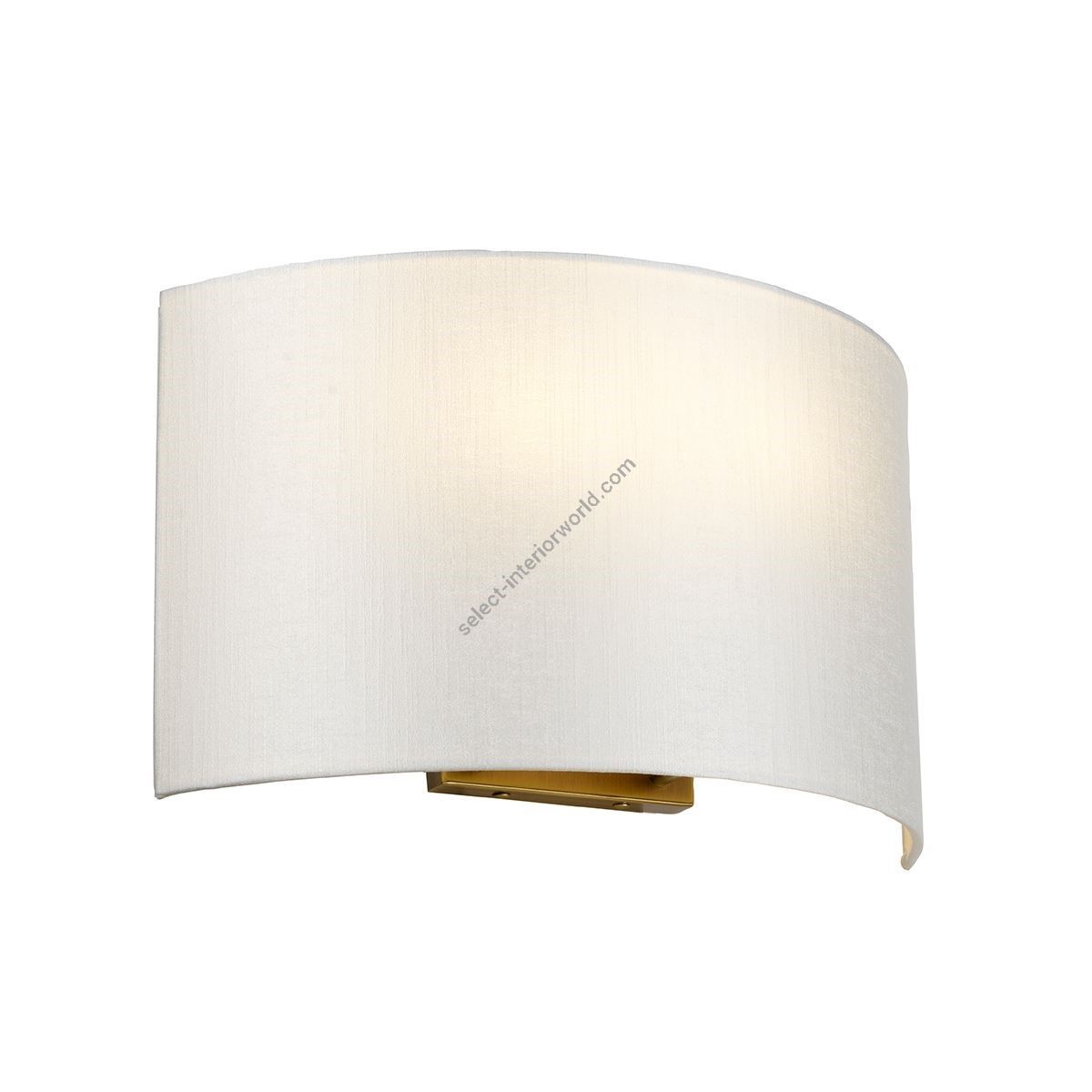 Elstead Lighting / Wall Lights / Cooper Large Curved with Aged Brass Back Plate with Ivory Shade