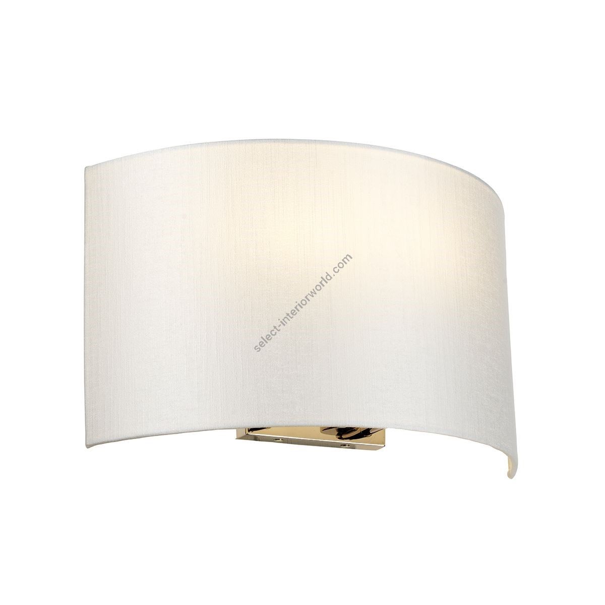 Elstead Lighting / Wall Lights / Cooper Large Curved with Polished Chrome Back Plate with Ivory Shade