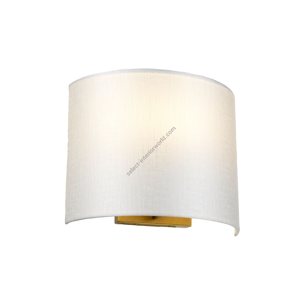 Elstead Lighting / Wall Lights / Cooper Medium Curved with Aged Brass Back Plate with Ivory Shade