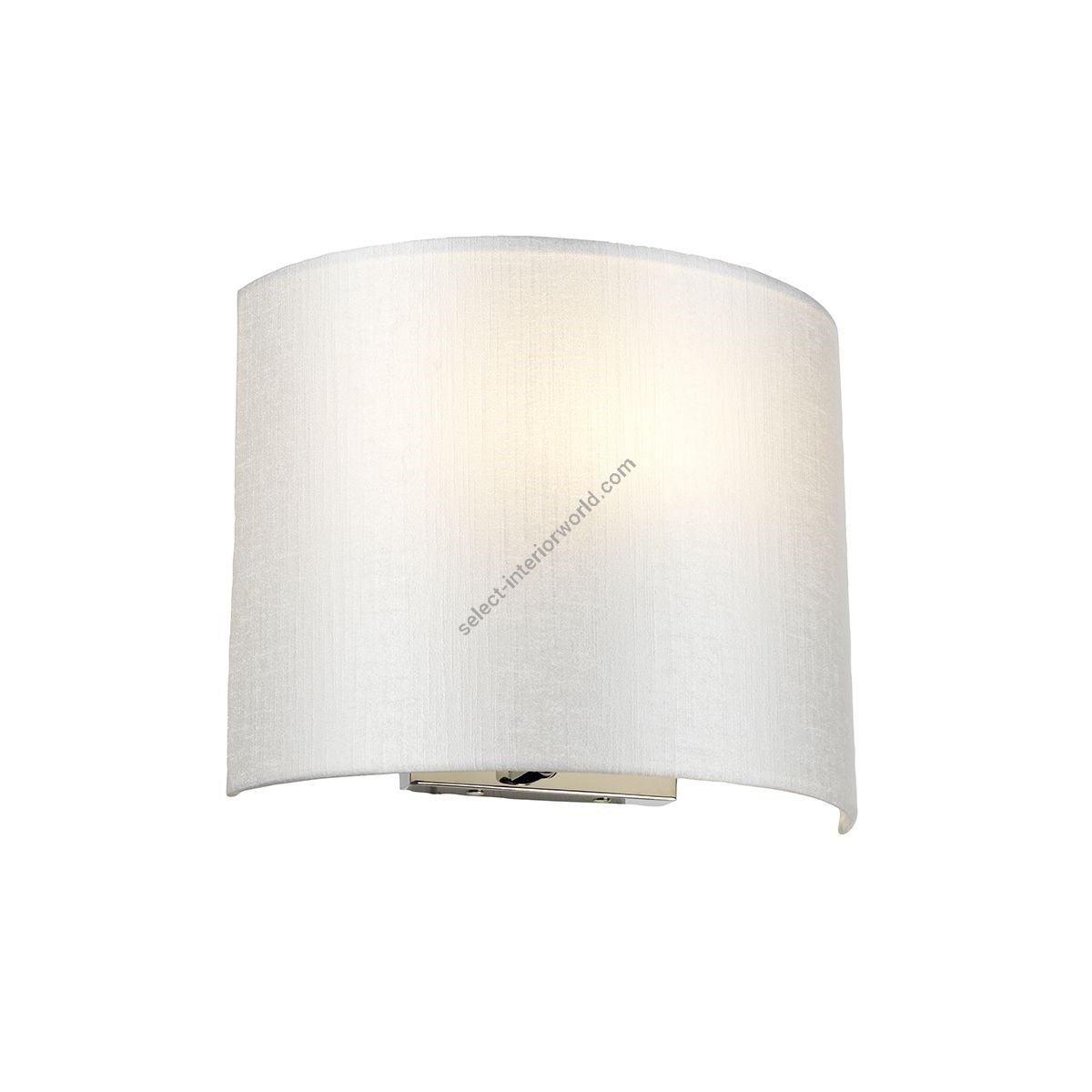 Elstead Lighting / Wall Lights / Cooper Medium Curved with Polished Chrome Back Plate & Ivory Shade