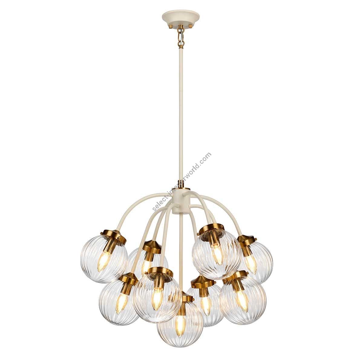 Elstead Lighting / Pendant Lights / Cosmos 9 Cream Painted and Aged Brass