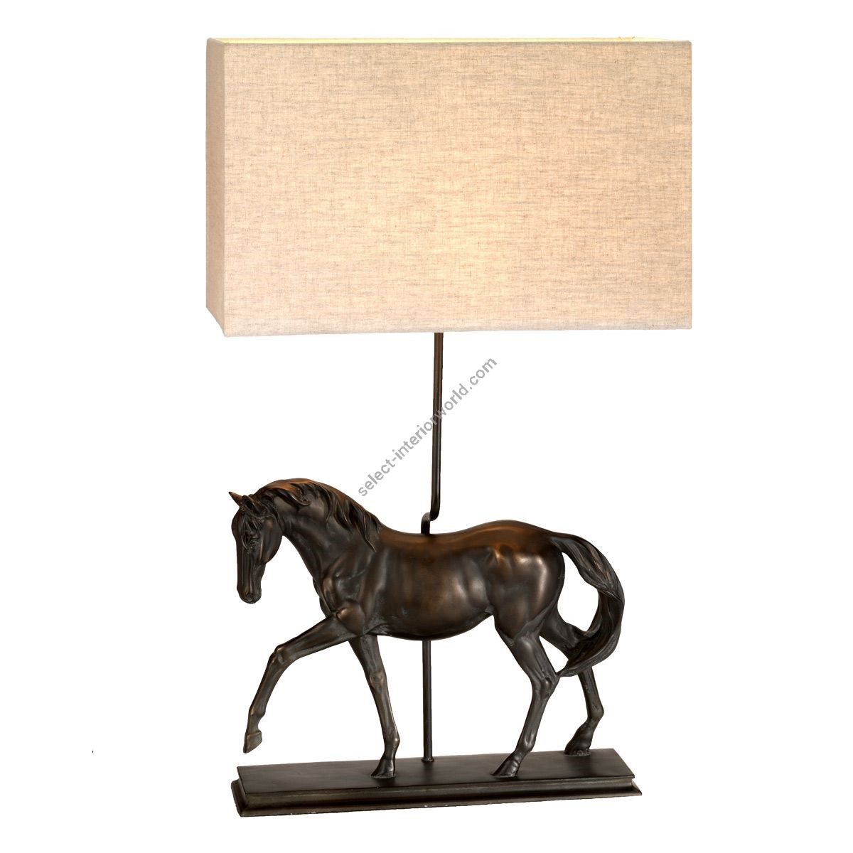Elstead Lighting / Table Lamps / Dorado 1 Bronze Patina with Natural Shade