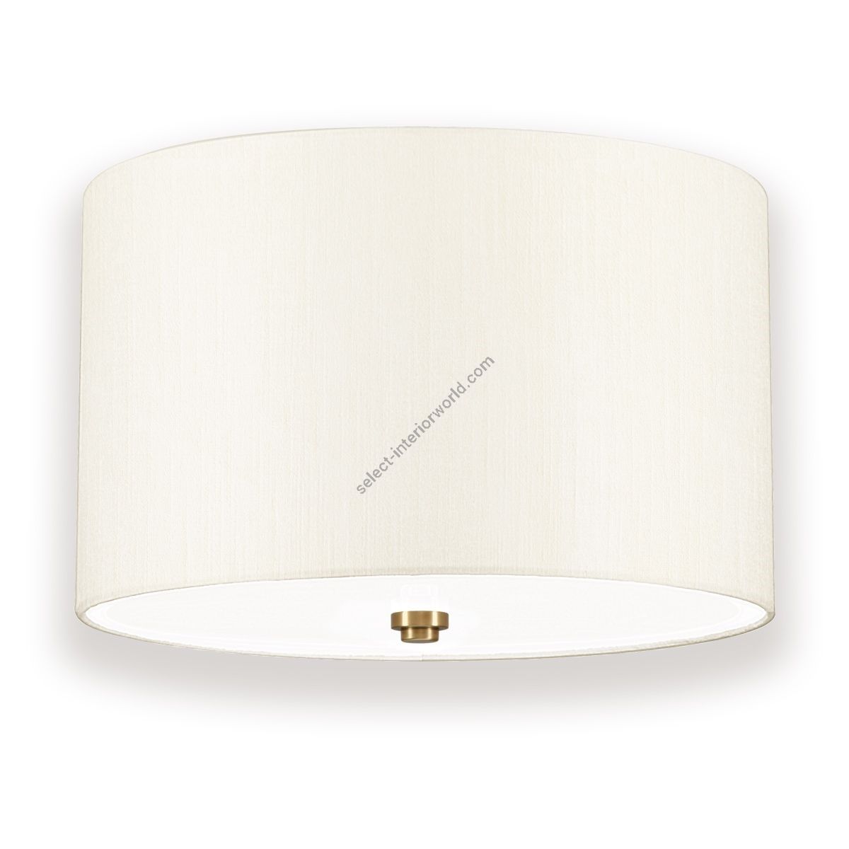 Elstead Lighting / Ceiling Lights / Fletcher 14 Flush Aged Brass with Ivory Shade
