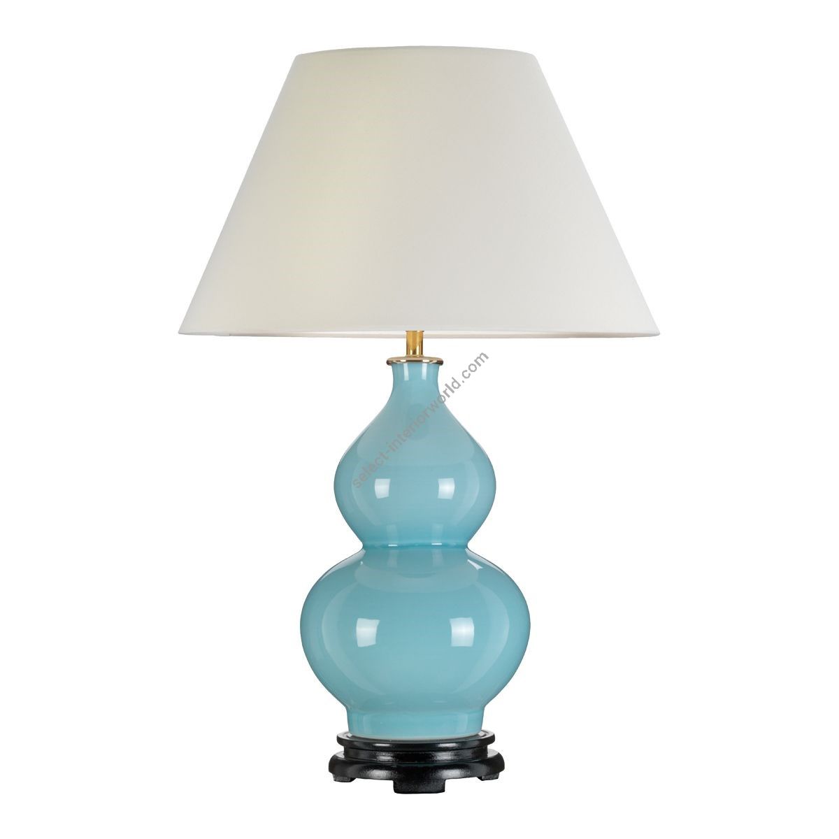 Elstead Lighting / Table Lamps / Harbin Gourd 1 Duck Egg Blue with Off-White Shade