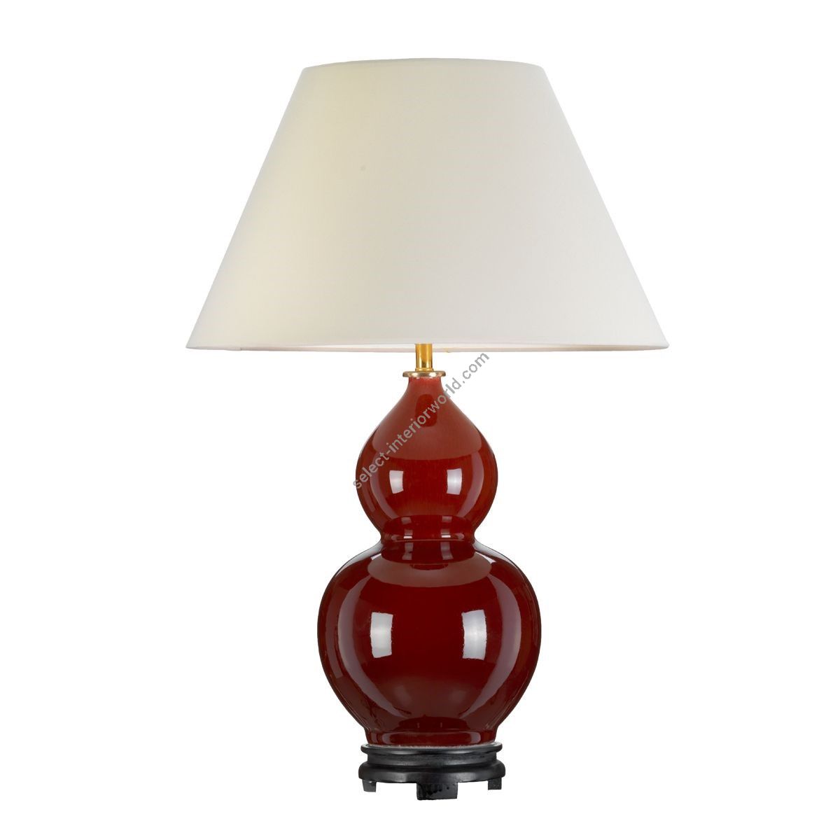 Elstead Lighting /Table Lamps / Harbin Gourd 1 Oxblood with Off-White Shade