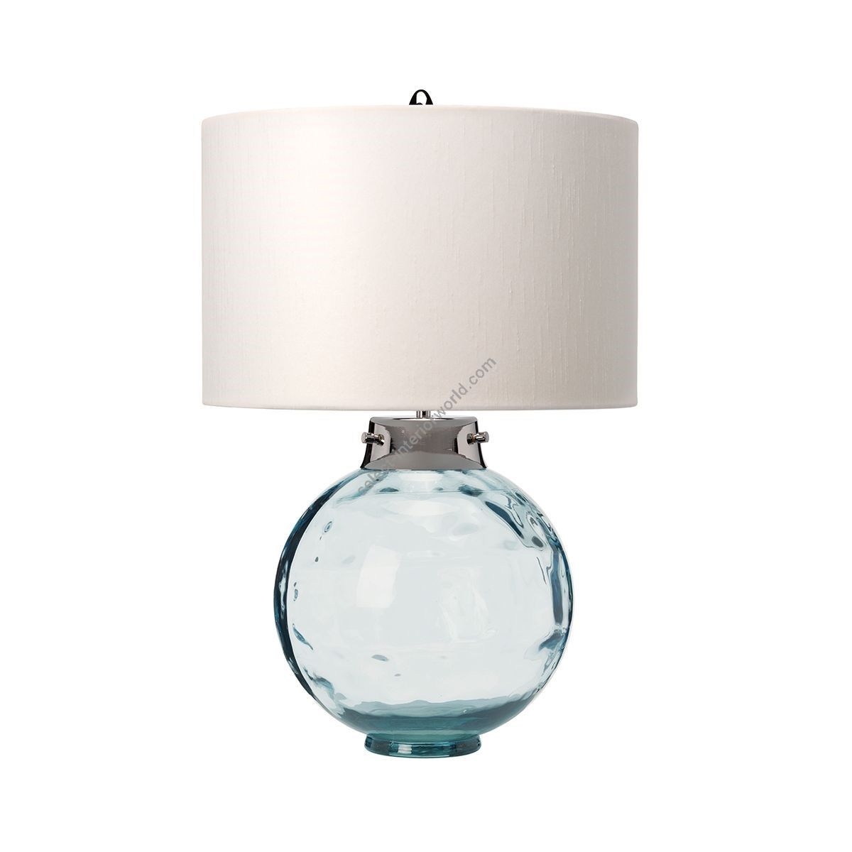 Elstead Lighting / Table Lamps / Kara Blue Glass with Hepplewhite Shade