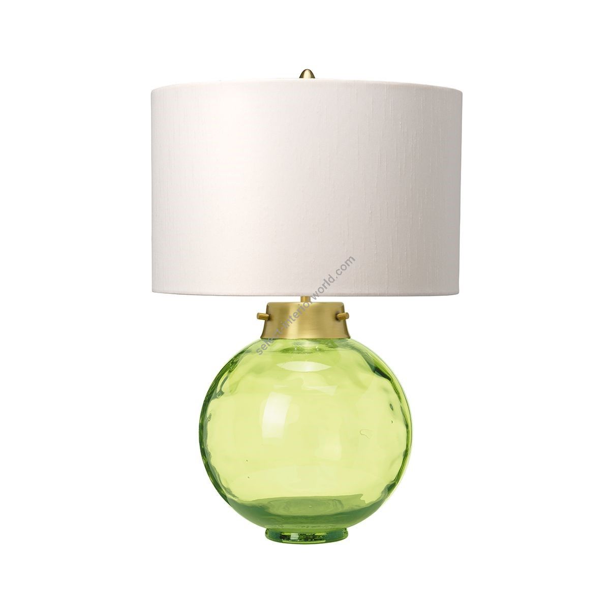 Elstead Lighting / Table Lamps / Kara Dark Green Glass with Origami Shade