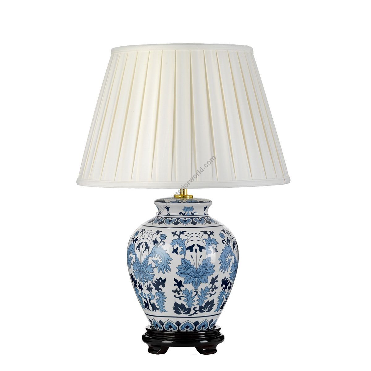 Elstead Lighting / Table Lamps / Linyi 1 Blue and White with Ivory Shade