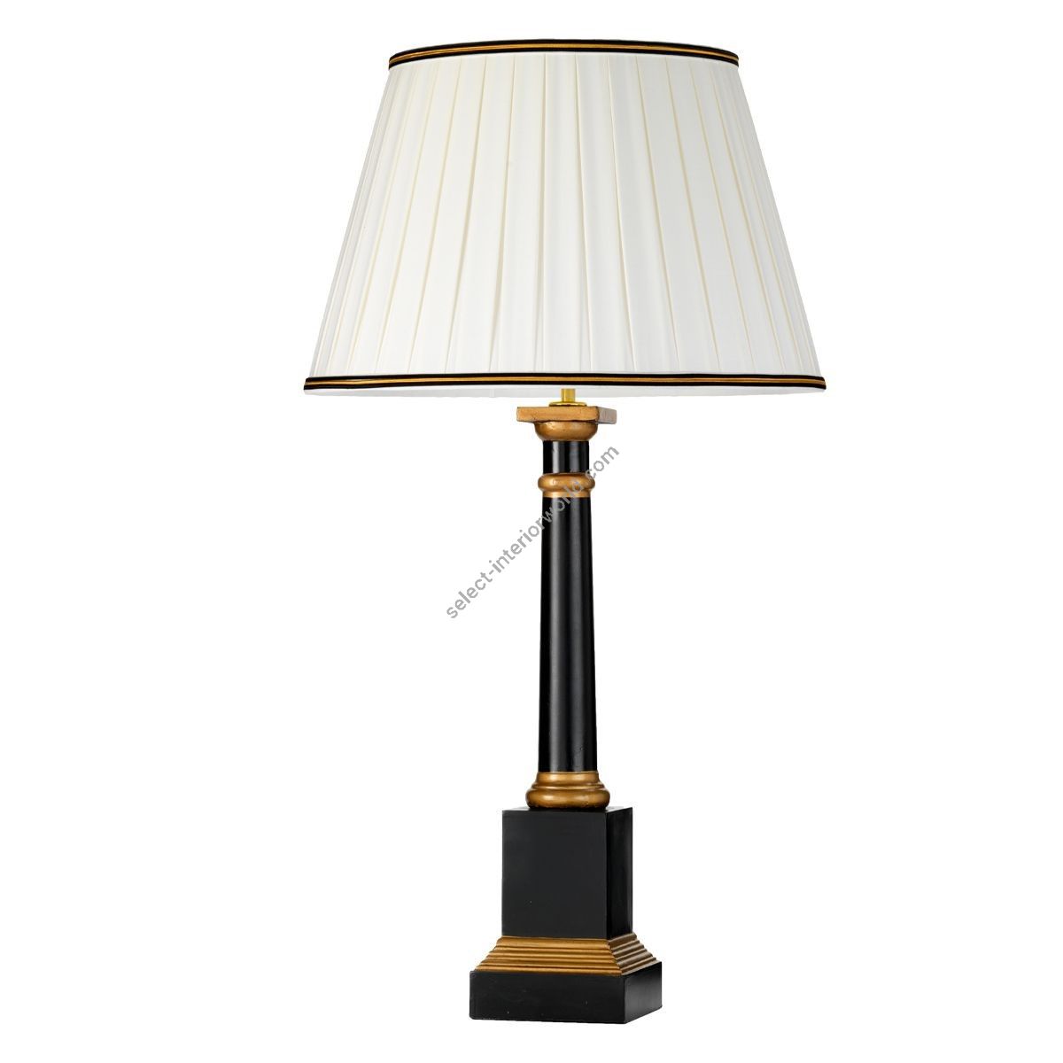Elstead Lighting / Table Lamps / Peronne 1 Black and Gold with Off-White Shade
