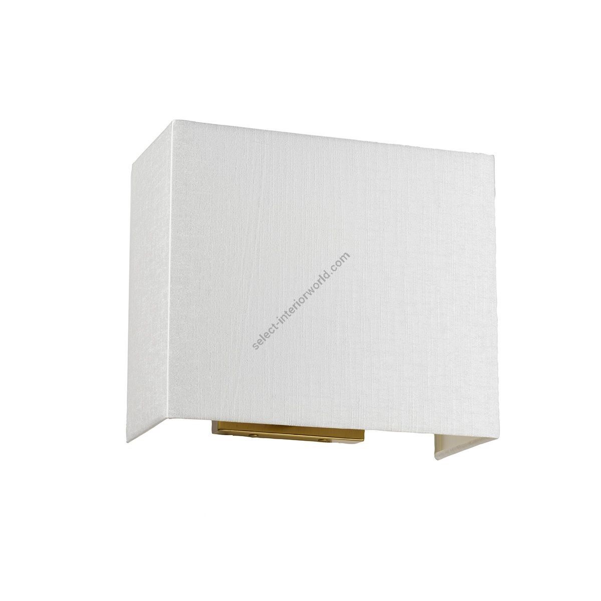 Elstead Lighting / Wall Lights / Riley Medium Rectangular with Aged Brass Back Plate & Ivory Shade