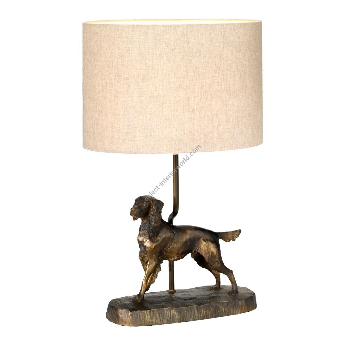 Elstead Lighting / Table Lamps / Rufus 1 Bronze Patina with Natural Shade