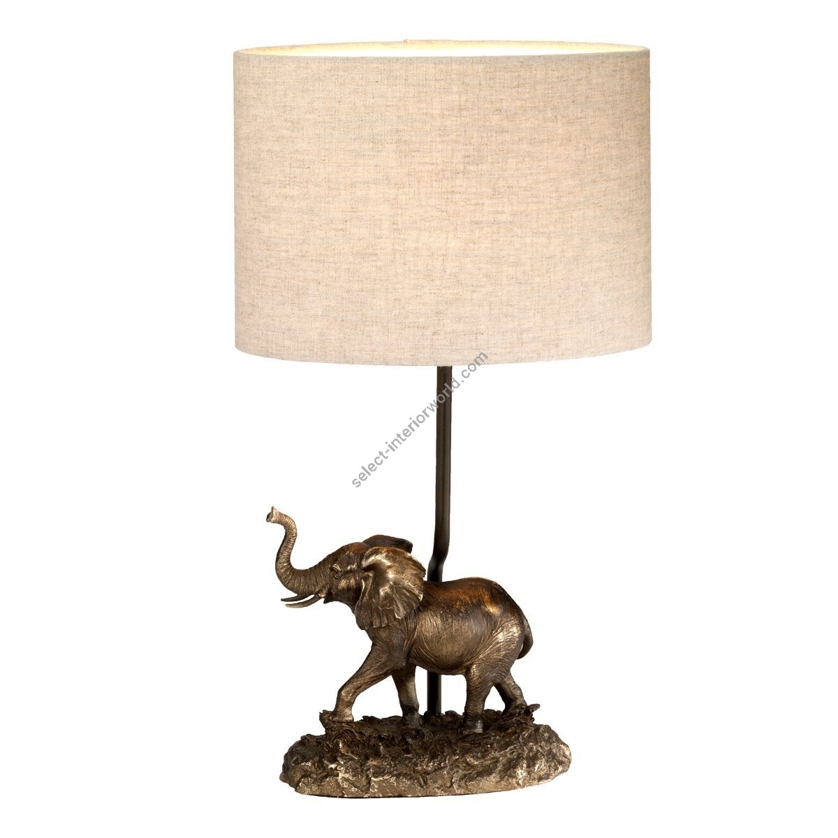 Elstead Lighting / Table Lamps / Sabi 1 Bronze Patina with Natural Shade