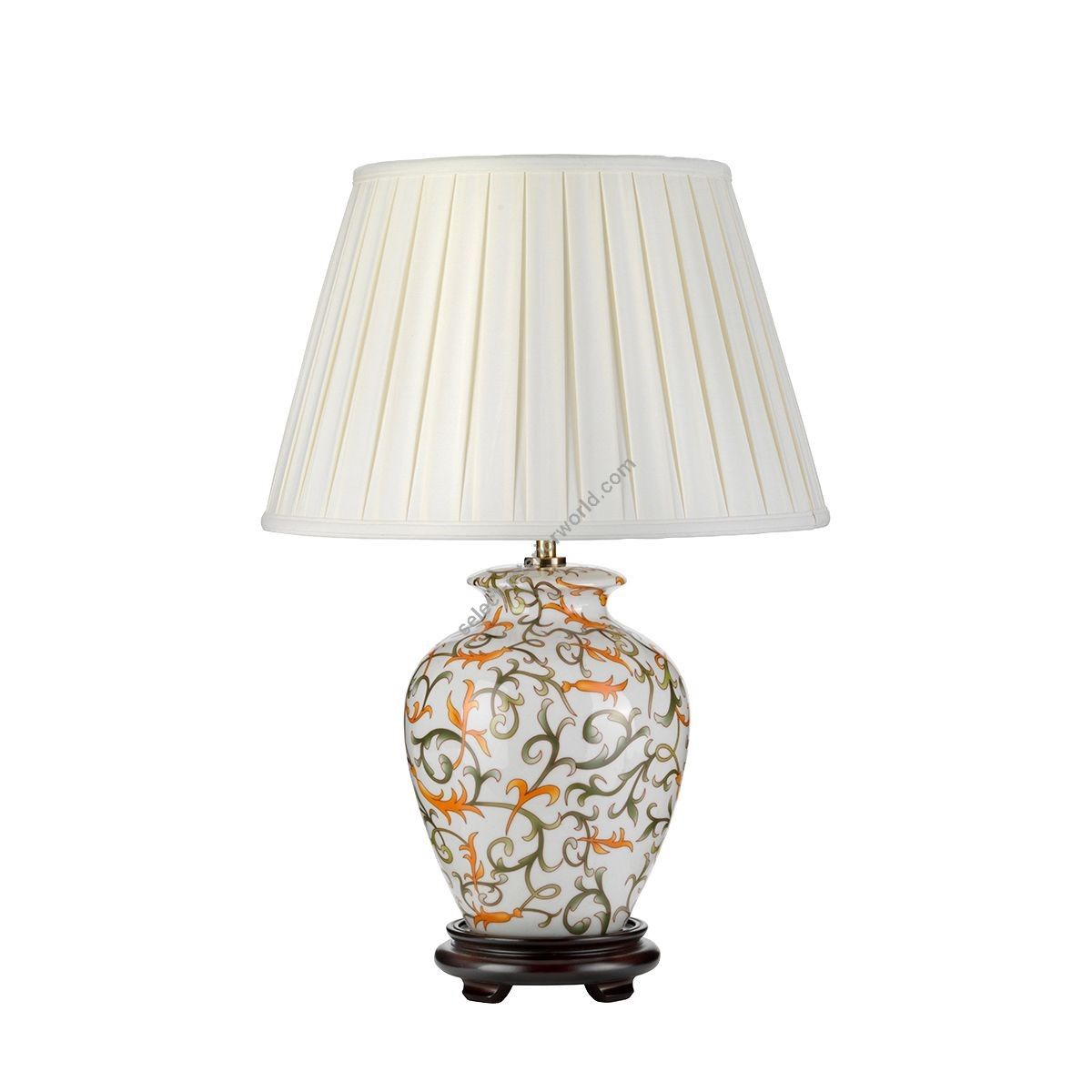 Elstead Lighting / Table Lamps / Soling Cream with Orange and Green with Ivory Shade