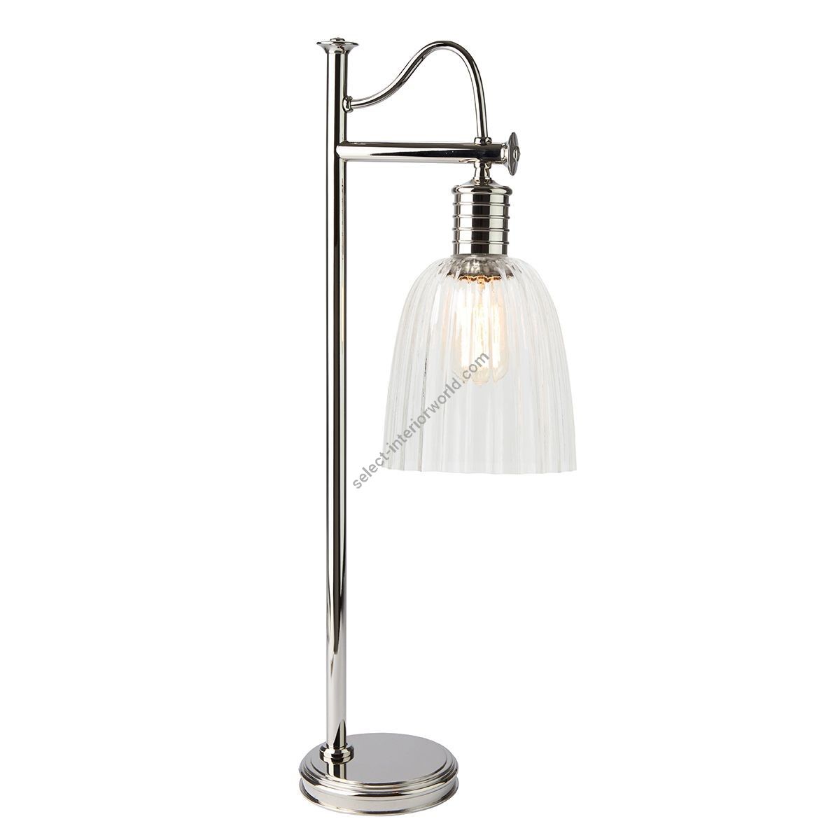 Elstead Lighting / Table Lamps / Douille Polished Nickel with Clear Shade