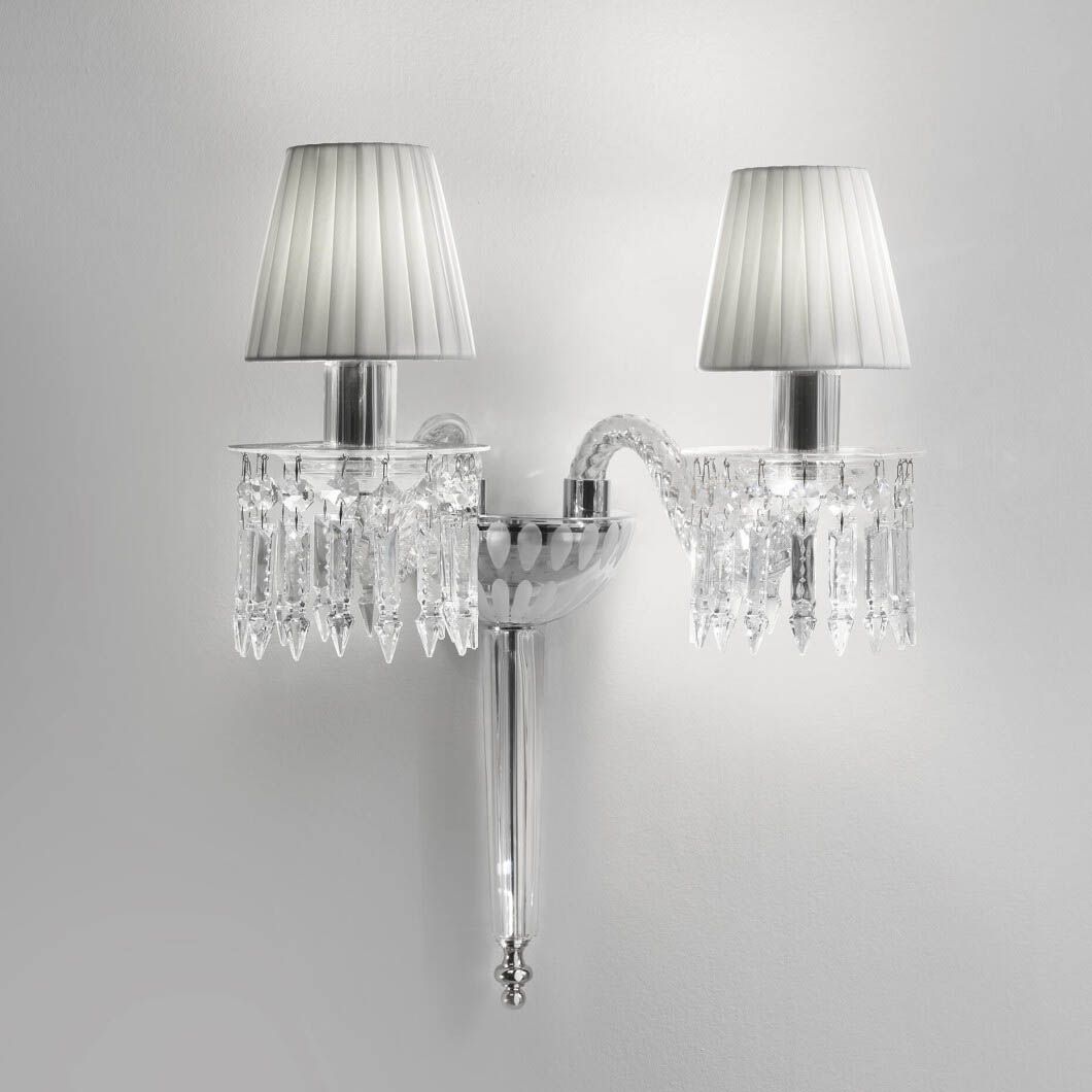 Italamp / Wall Sconces / 2-Light with Crystal and Glass - Egle 462/AP2 by