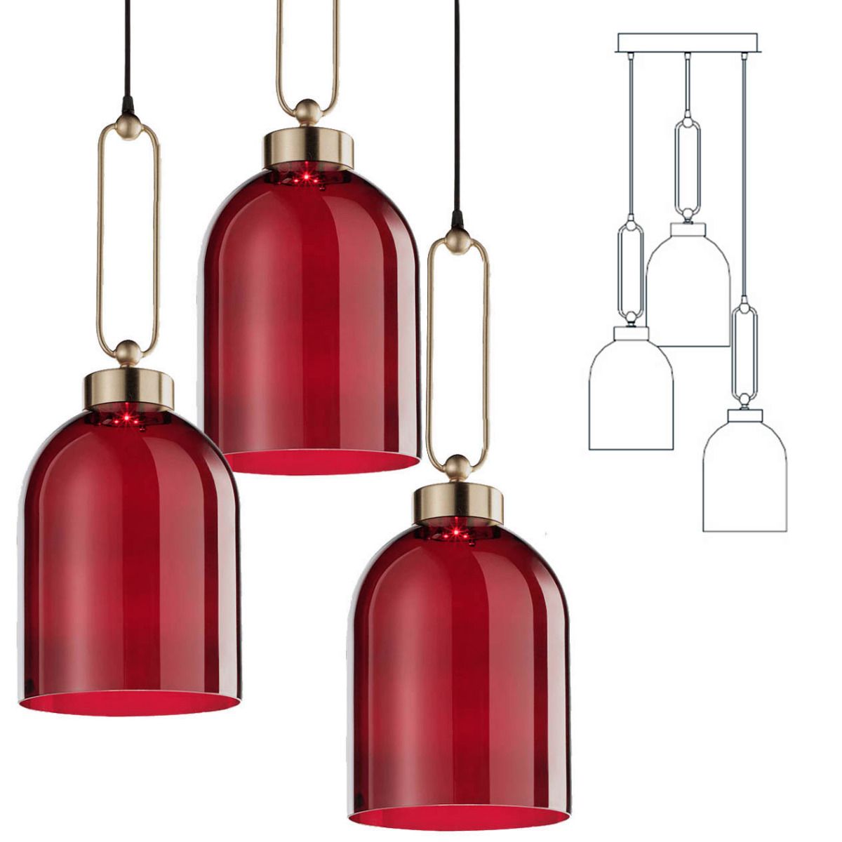 Italamp / Pendants & Suspension Lights / 3 Lights Valentina 4025/S Comp.A