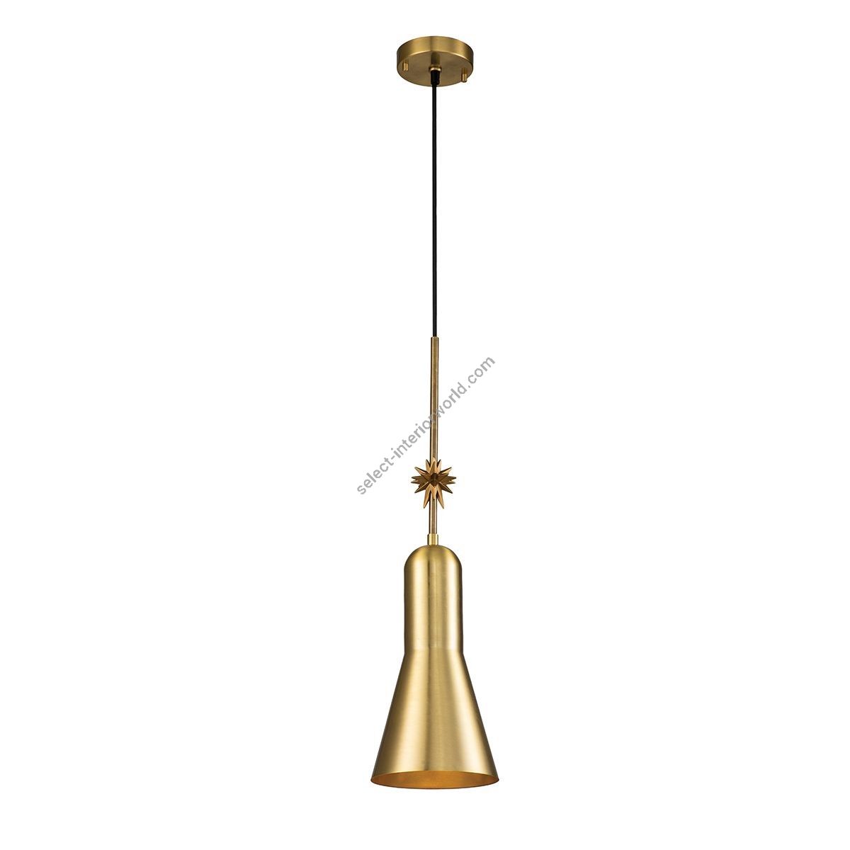 Elstead Lighting / Pendant Lights / Etoile 1lt Medium Aged Brass and Gold Leaf