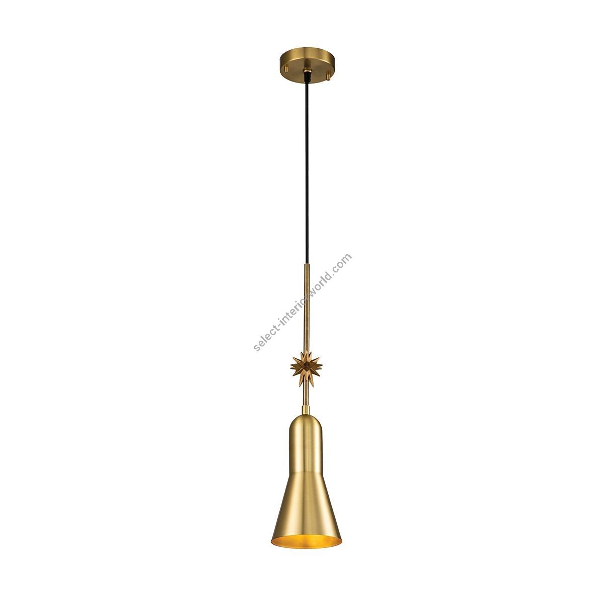 Elstead Lighting / Pendant Lights / Etoile 1lt Small Aged Brass and Gold Leaf