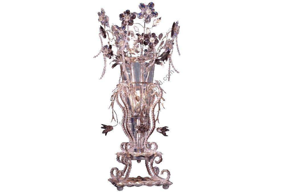 Mechini / Table Lamps / Wrought Iron with Crystal Vase F788/1