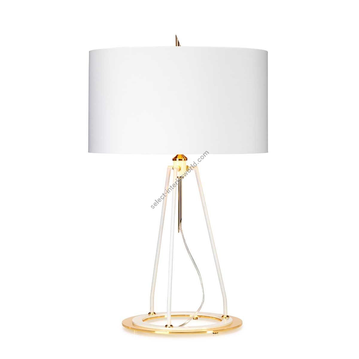 Elstead Lighting / Table Lamps / Ferrara White with Metallic Gold Lining Shade
