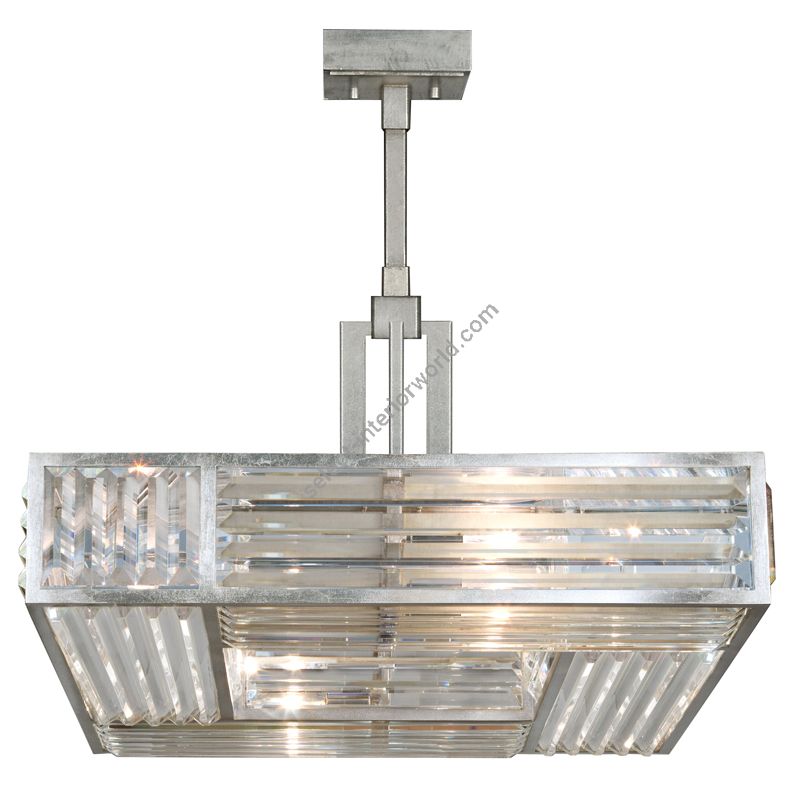 Fine Art Handcrafted Lighting / Square Pendant / Crystal Enchantment 25″ 813040