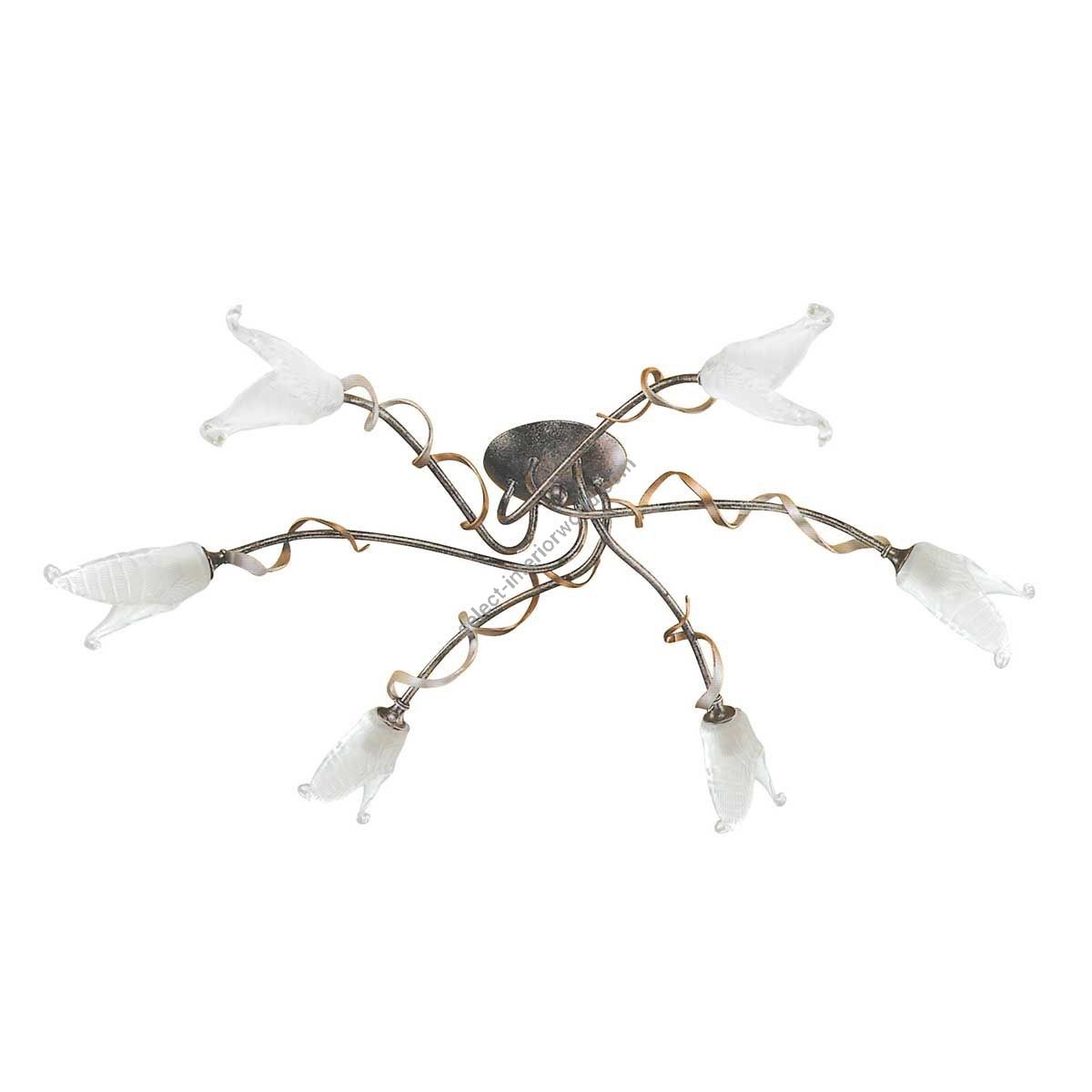 Elstead Lighting / Ceiling Lights / Fly 6 Semi-Flush Black & Silver & Gold