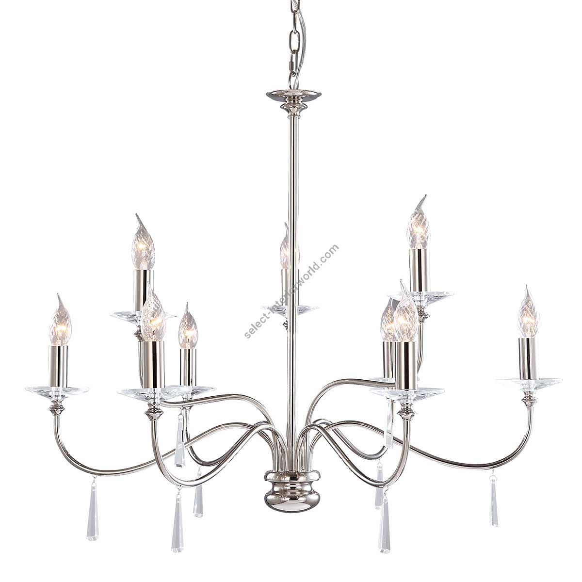 Elstead Lighting / Chandeliers / Finsbury Park 9 Polished Nickel