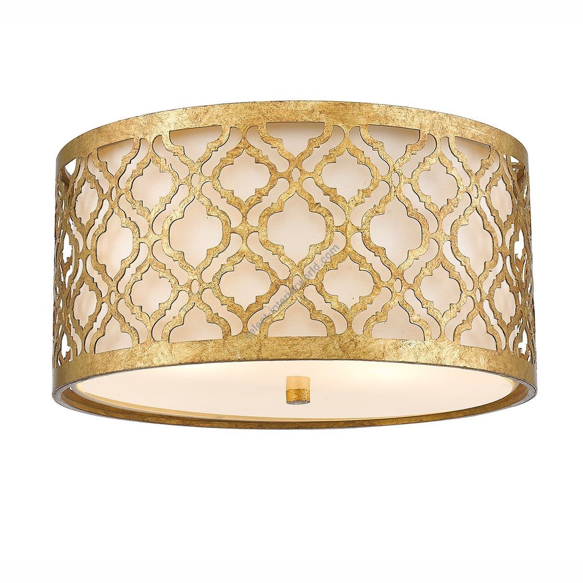 Elstead Lighting / Ceiling Lights / Arabella 2 Distressed Gold & Ivory Shade