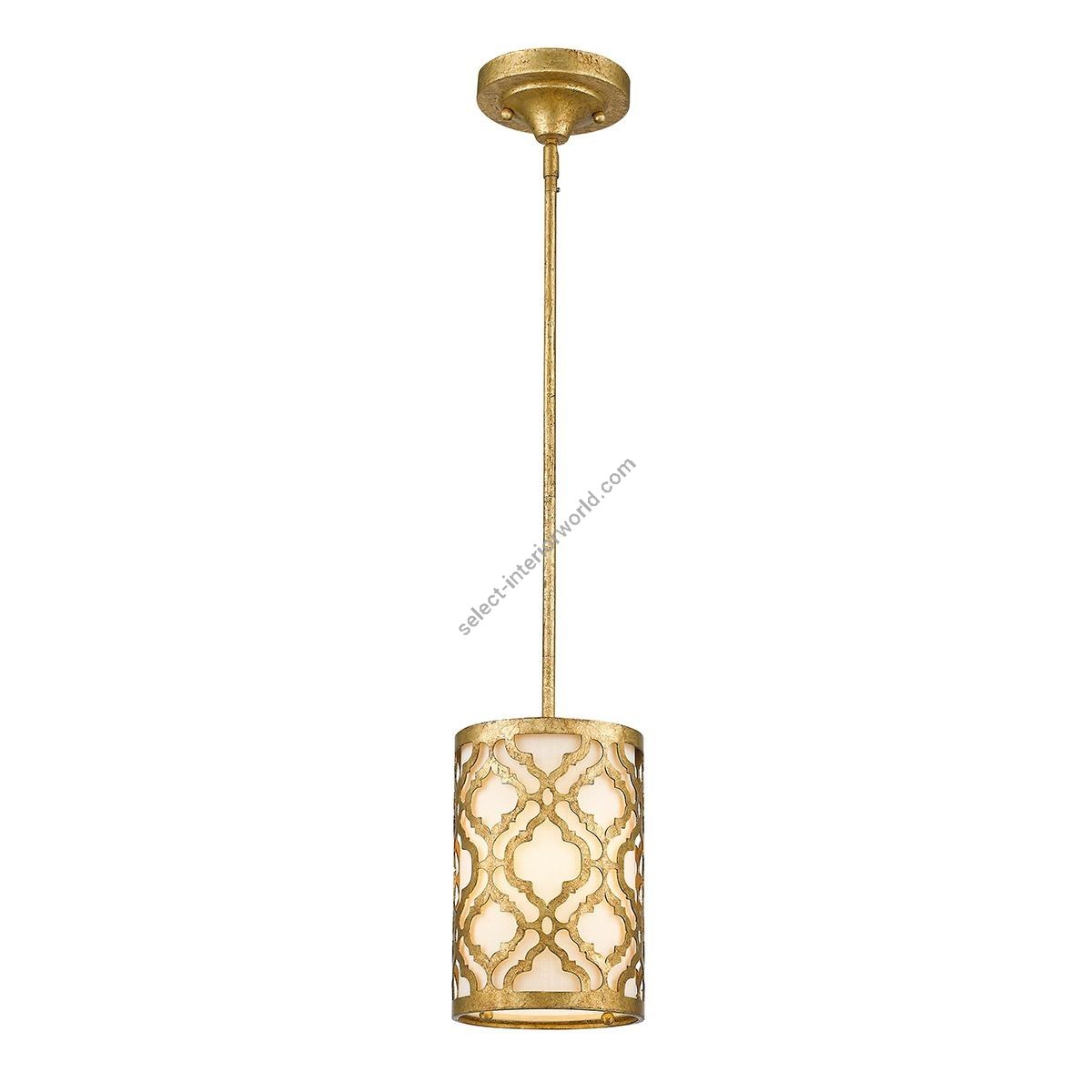 Elstead Lighting / Pendant Lights / Arabella Duo-Mount Mini Distressed Gold & Ivory Shade