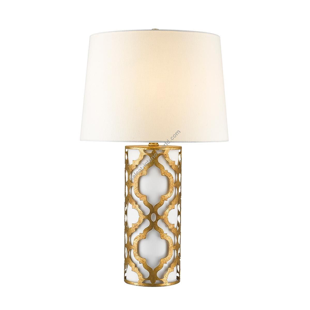 Elstead Lighting / Table Lamps / Arabella 1 Distressed Gold & Ivory Shade