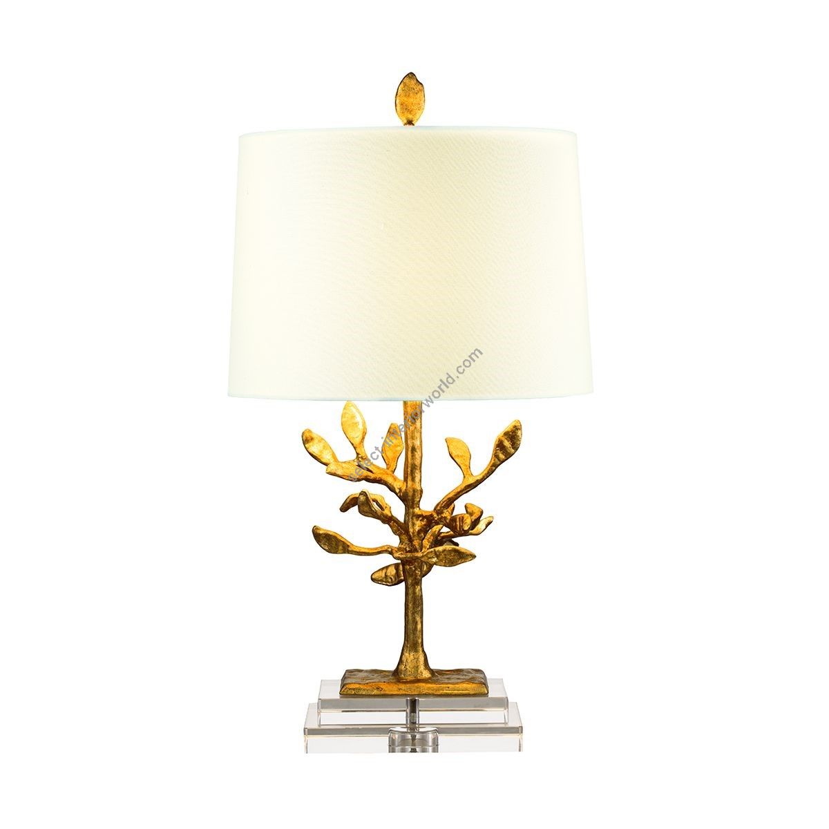 Elstead Lighting / Table Lamps / Audubon Park 1 Distressed Gold with Cream Shade