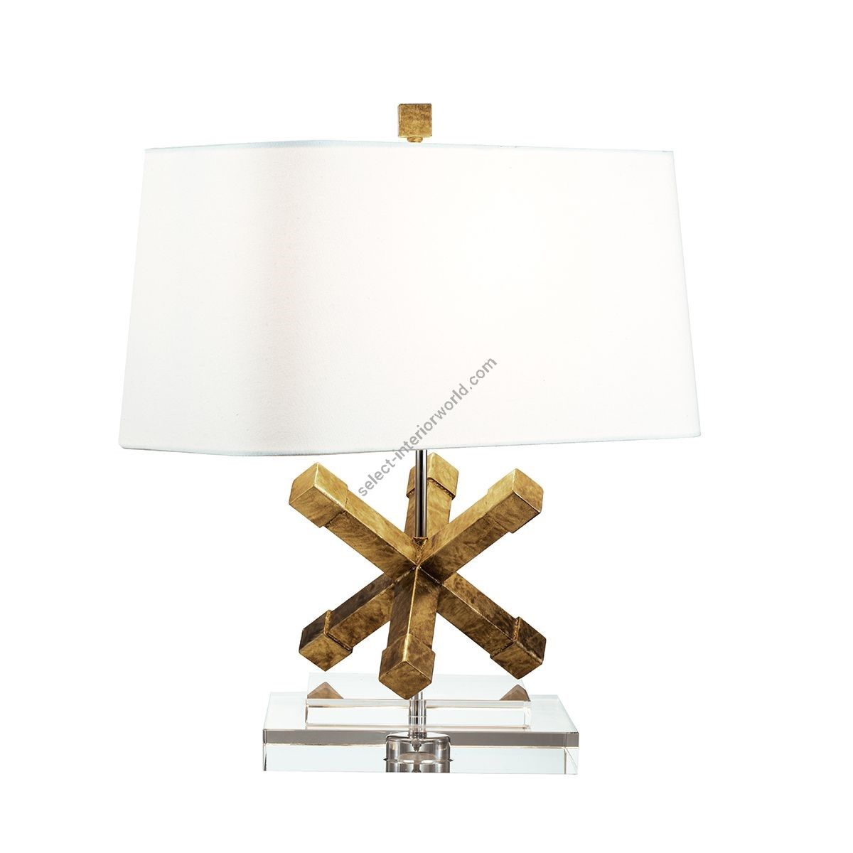 Elstead Lighting / Table Lamps / Jackson Square 1 Distressed Gold with Cream Shade
